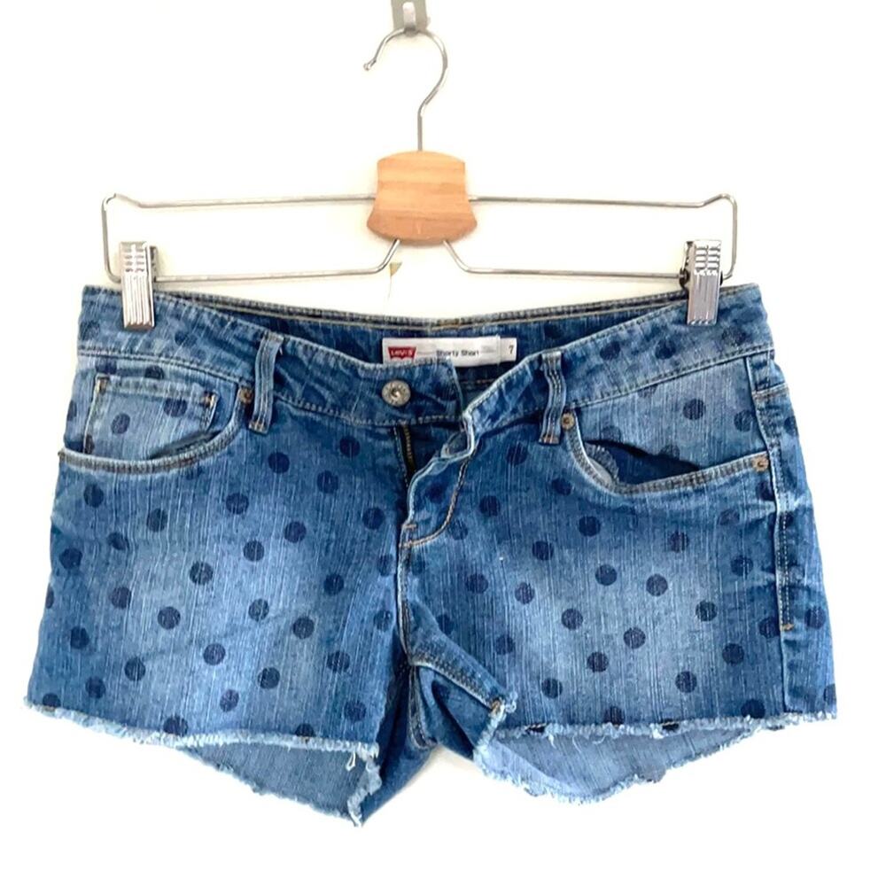 LEVI's Shorty Short polka dots shorts size 7 EUC